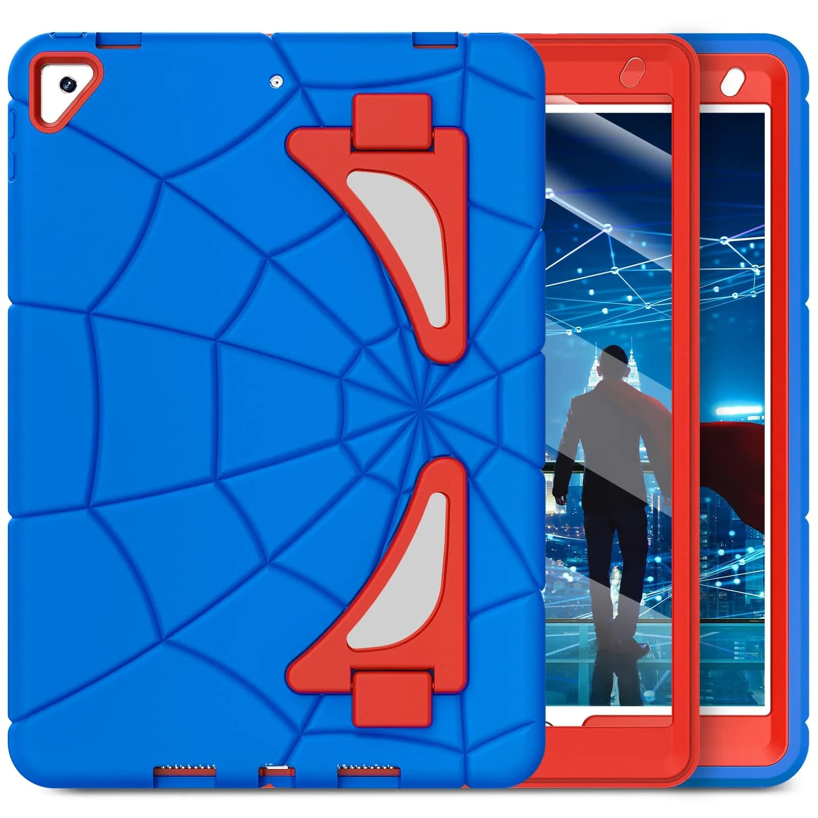 Nitupai iPad 10.2 Inch Case for 9th/8th/7th Gen | Rugged Shockproof Cover with Kickstand — Blue Red / iPad 7th/8th/9th Gen 10.2 Inch Case