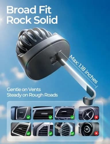 LISEN MagSafe Car Mount Silver | Strong Magnetic Vent Holder for iPhone 12-17 & Smartphones thumbnail 2