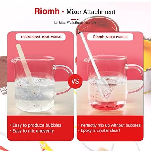 Riomh 4 Pcs Resin Mixer Paddles for Drill | Spiral Four-Blade Design for Small Batches thumbnail 5