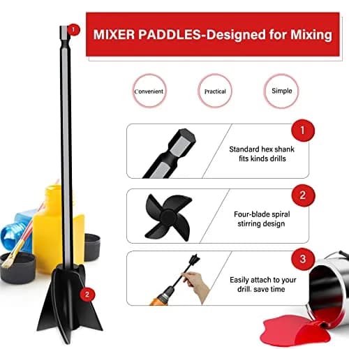 Riomh 4 Pcs Resin Mixer Paddles for Drill | Spiral Four-Blade Design for Small Batches thumbnail 3