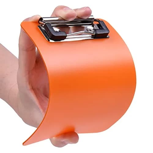 Wisdompro 2 Pack Mini Clipboards 4x6 Small Clip Board Transparent/Orange | Compact, Durable & Multi-purpose thumbnail 4