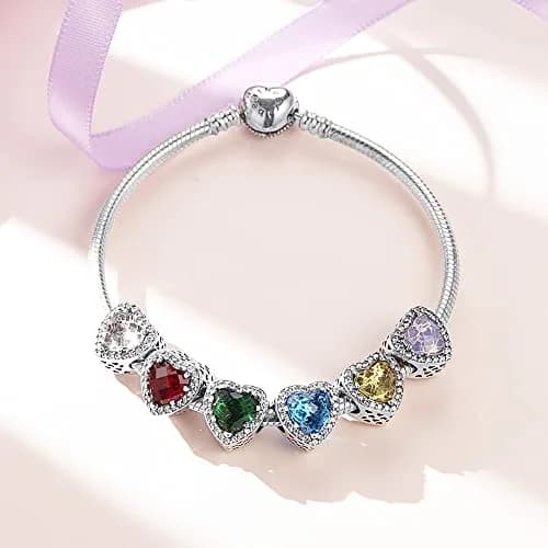 MICOO 925 Sterling Silver Heart Charm Bead | Cubic Zirconia Fit Pandora & European Bracelets thumbnail 2