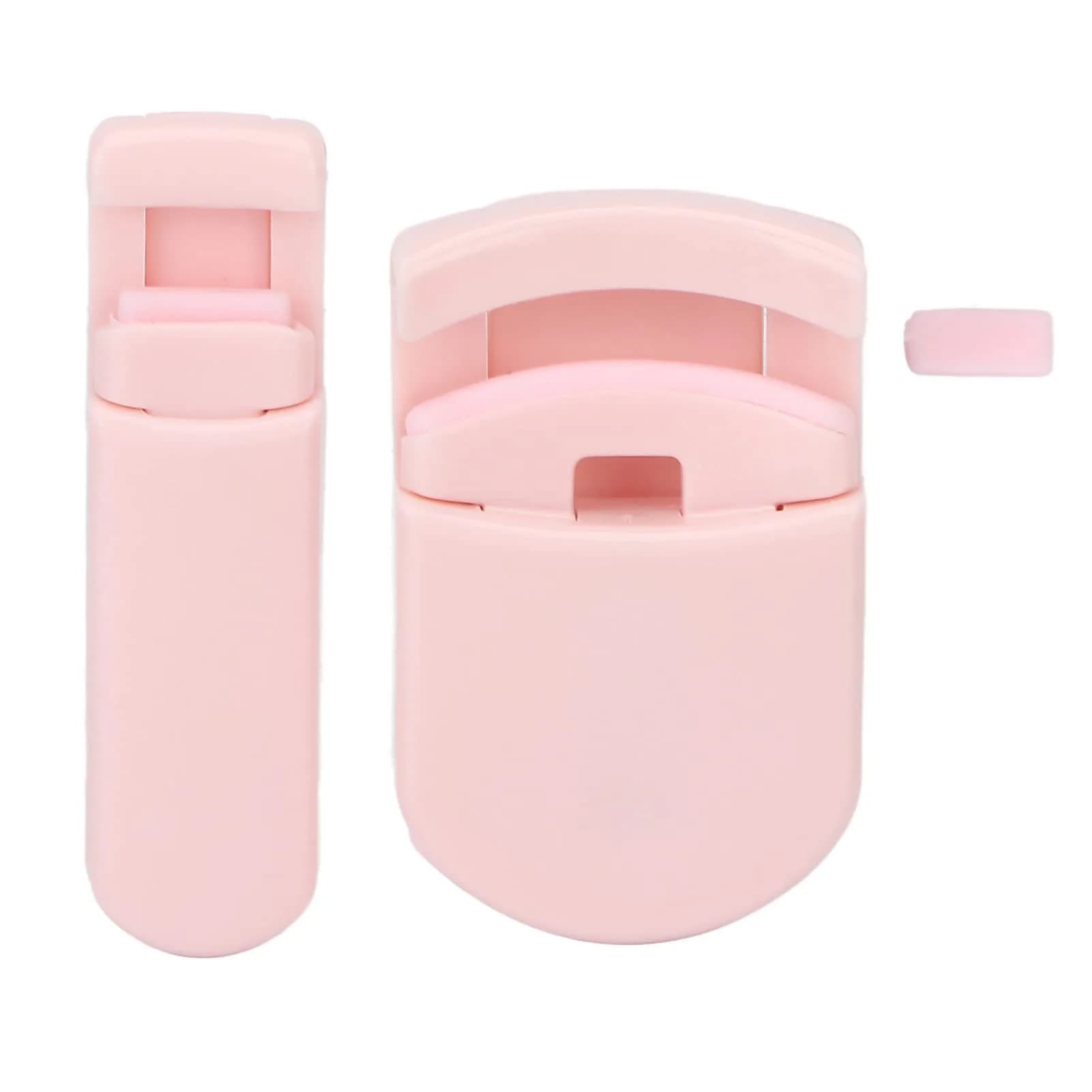 Dioche Cute Eyelash Curler Set with Wide Angle & Corner Curlers, Pink | Portable Makeup Tool — Pink