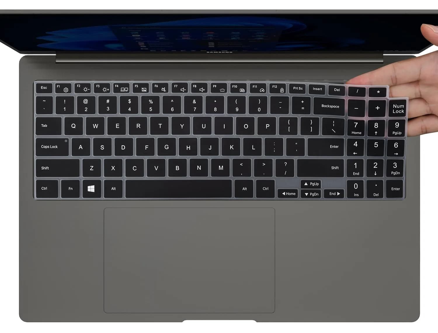 CaseBuy Black Silicone Keyboard Cover for Samsung Galaxy Book 5/4/3 15.6" & 16" | US Keyboard Layout Protector — Black