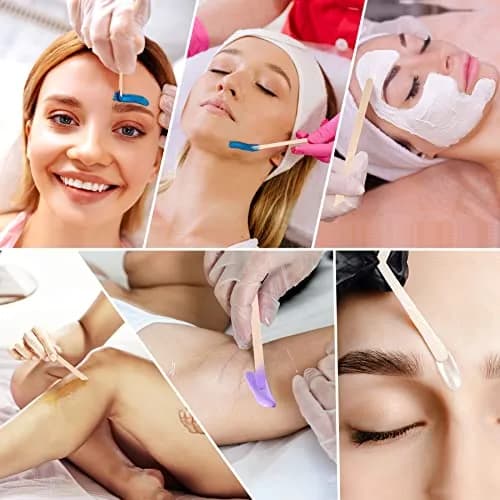 JANYUN 200 Pcs Wooden Waxing Sticks Applicator Slanted Handle | Precise Application for Eyebrows, Bikini, Face thumbnail 7