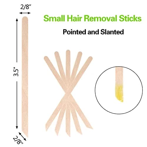 JANYUN 200 Pcs Wooden Waxing Sticks Applicator Slanted Handle | Precise Application for Eyebrows, Bikini, Face thumbnail 2