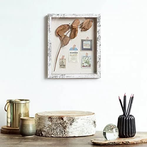 Califortree 8x10 Shadow Box Frame with Linen Back | Rustic Wall Display with Glass & Push Pins thumbnail 7