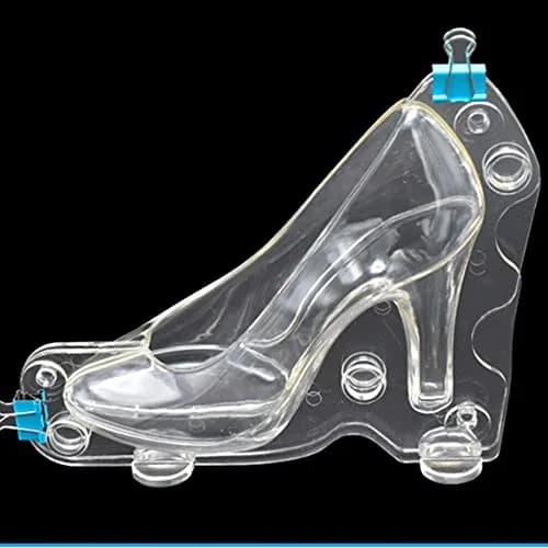 TUKE 3D Polycarbonate Chocolate Mold with Clips High Heel Shoe 4.52 x 3.2 inch | Food-Grade, Durable, Easy Demoulding thumbnail 4
