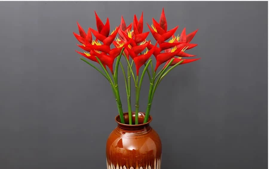 Rikyo Red Bird of Paradise Artificial Flower Stem 86cm (34in) | Realistic Silk-Blend Foliage for Home Decor thumbnail 10