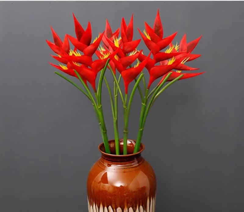 Rikyo Red Bird of Paradise Artificial Flower Stem 86cm (34in) | Realistic Silk-Blend Foliage for Home Decor thumbnail 4