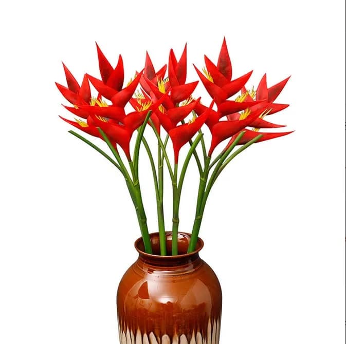 Rikyo Red Bird of Paradise Artificial Flower Stem 86cm (34in) | Realistic Silk-Blend Foliage for Home Decor thumbnail 6