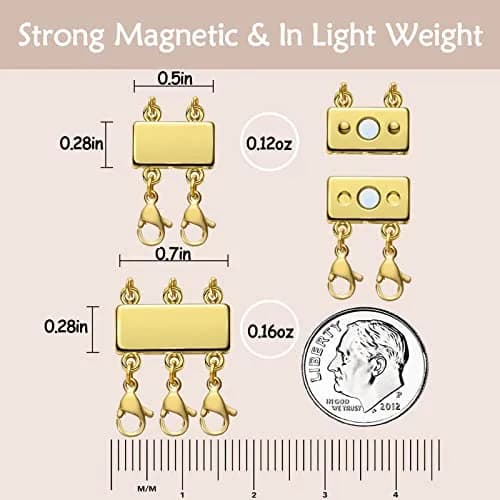 OHINGLT Magnetic Necklace Layering Clasps 2-Pack (0.59 in & 0.79 in) | Easy Slide Lock Connector for Multi-Strand Chains thumbnail 4