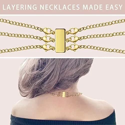 OHINGLT Magnetic Necklace Layering Clasps 2-Pack (0.59 in & 0.79 in) | Easy Slide Lock Connector for Multi-Strand Chains thumbnail 3
