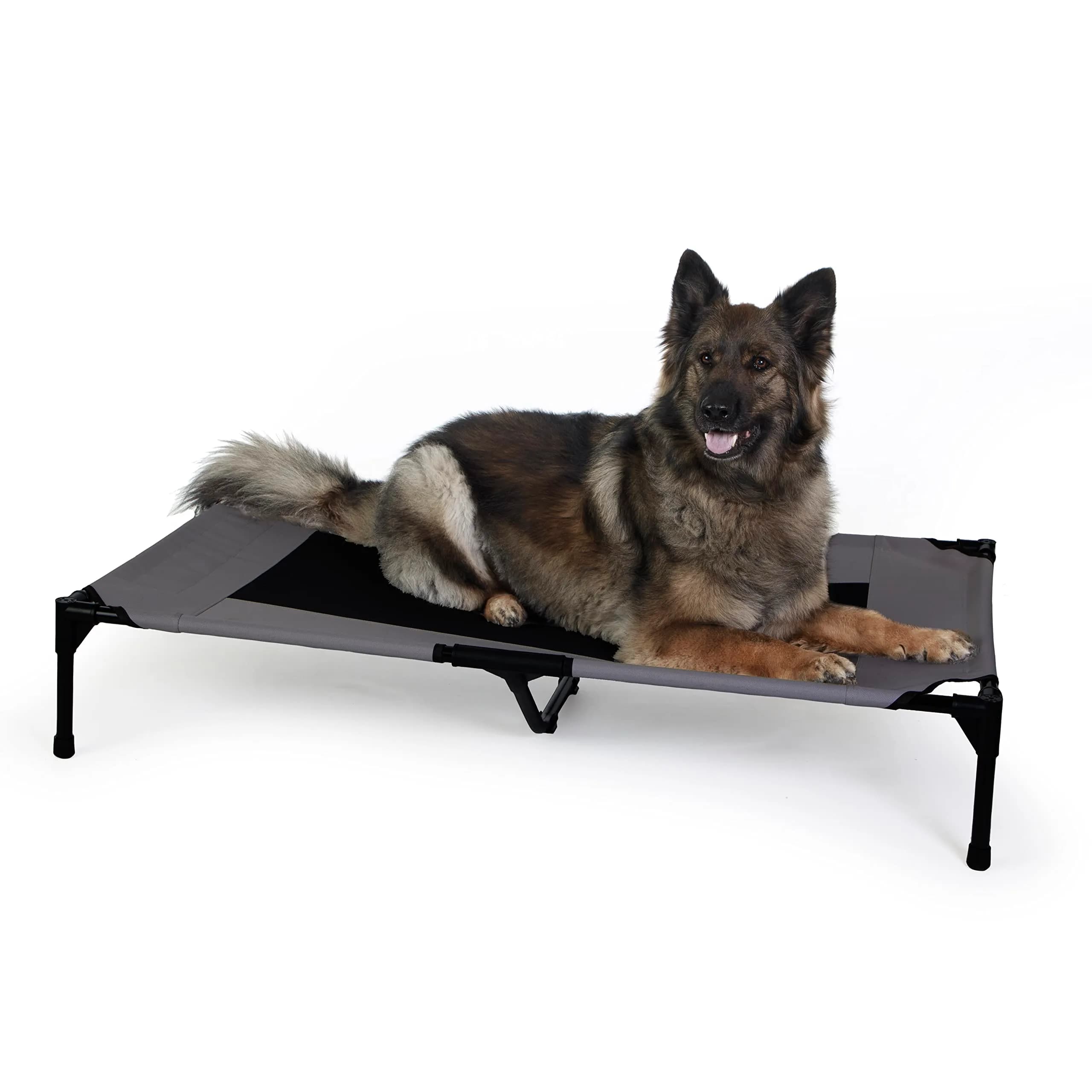 K&H Pet Products Outdoor Elevated Dog Bed Cooling Raised Cot Charcoal XL 50x32in | Breathable Mesh for All-Season Comfort — Charcoal/Black Mesh