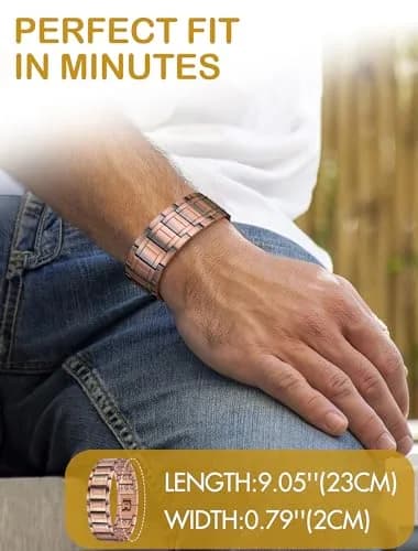 Feraco Pure Copper Magnetic Bracelet for Men | 23cm (9.05") thumbnail 4