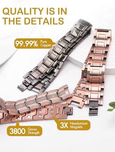 Feraco Pure Copper Magnetic Bracelet for Men | 23cm (9.05") thumbnail 3