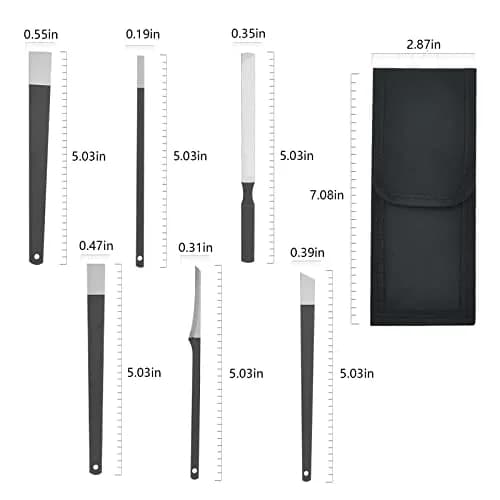Woerma Pedicure Knife Set, 6 Pcs Stainless Steel Foot Care Tools with Storage Bag | Durable, Portable & Sharp Blade (7 inch) thumbnail 6