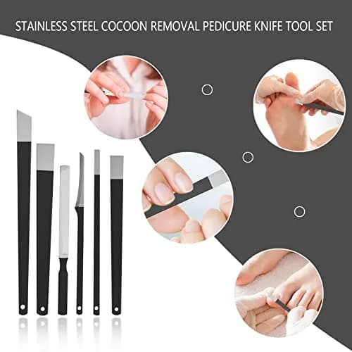 Woerma Pedicure Knife Set, 6 Pcs Stainless Steel Foot Care Tools with Storage Bag | Durable, Portable & Sharp Blade (7 inch) thumbnail 3