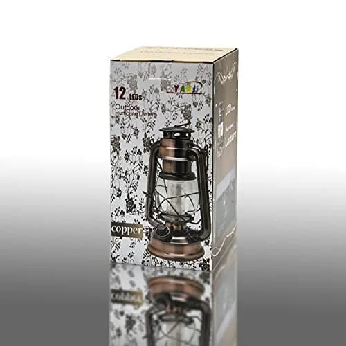 YAKii Vintage LED Lantern Metal Hanging Hurricane 2 Pack | 12 LED Dimmer Switch Cold White Battery Operated Indoor Camping Lighting Outdoor thumbnail 7