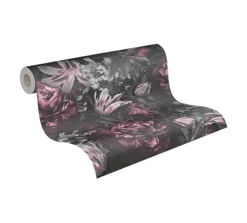 A.S. Création PintWalls Floral Wallpaper 10.05 x 0.53 m | Pink Grey Black Roses in Germany thumbnail 1