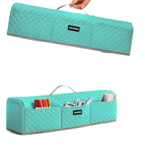AMOIGEE Padded Dust Cover for Cricut Maker 4, Maker 3, Explore 3, Explore Air 2, Teal 53cm (21" L x 6.5" W x 6" H) | Protects Craft Machines from Dust & Scratches thumbnail 1