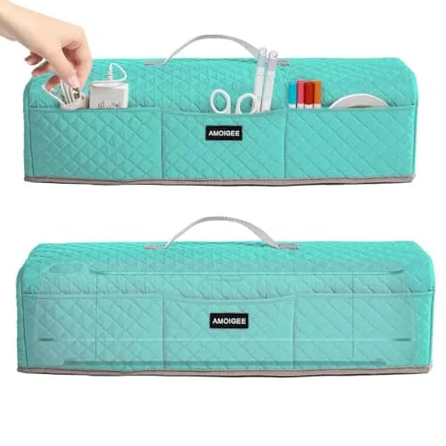 AMOIGEE Padded Dust Cover for Cricut Maker 4, Maker 3, Explore 3, Explore Air 2, Teal 53cm (21" L x 6.5" W x 6" H) | Protects Craft Machines from Dust & Scratches thumbnail 3