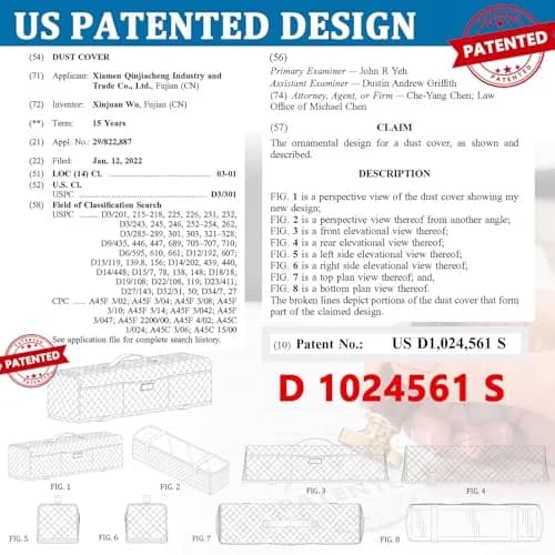 AMOIGEE Padded Dust Cover for Cricut Maker 4, Maker 3, Explore 3, Explore Air 2, Grey | 53cm (21") L x 17cm (6.5") W x 15cm (6") H thumbnail 7