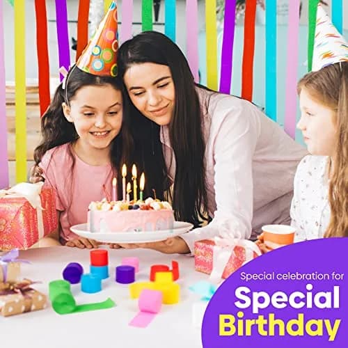 Captain Decor Rainbow Crepe Paper Streamers | 12 Rolls, 984ft Total Length thumbnail 5