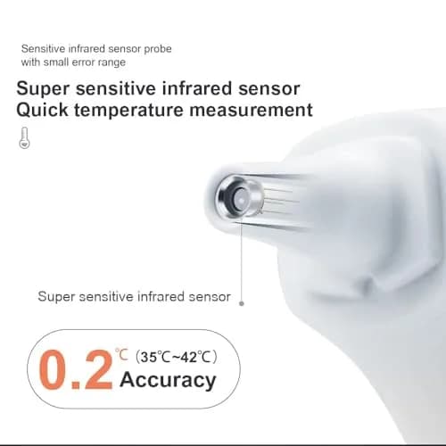 Berrcom 2-in-1 Infrared Forehead Ear Thermometer All Ages | Fast Accurate Reading, Fever Warning, Non-Contact thumbnail 7
