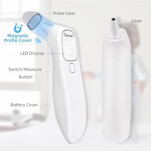 Berrcom 2-in-1 Infrared Forehead Ear Thermometer All Ages | Fast Accurate Reading, Fever Warning, Non-Contact thumbnail 3