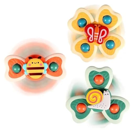 ALASOU Suction Cup Spinner Toys 3-Pack | Engaging Play for Babies & Toddlers thumbnail 1
