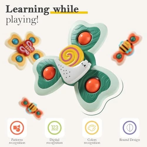 ALASOU Suction Cup Spinner Toys 3-Pack | Engaging Play for Babies & Toddlers thumbnail 4