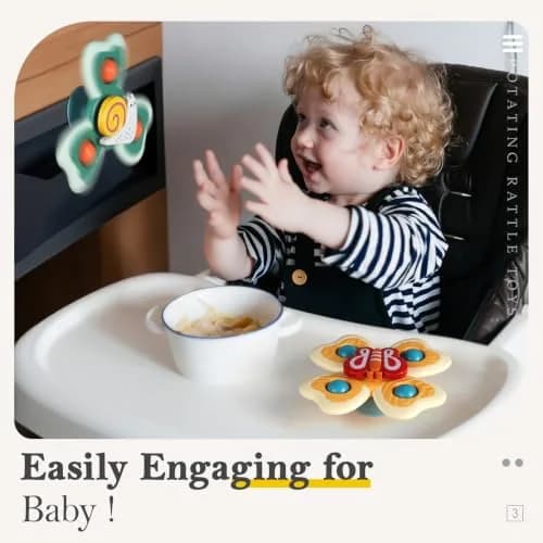 ALASOU Suction Cup Spinner Toys 3-Pack | Engaging Play for Babies & Toddlers thumbnail 3