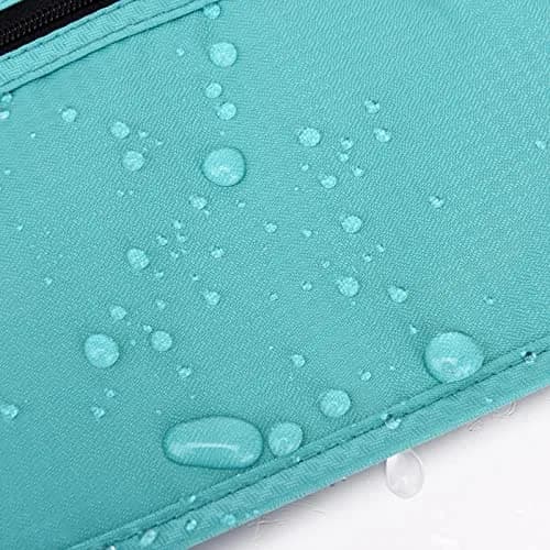 DAITET RFID Blocking Money Belt Slim Fanny Pack for Travel, Running, Passport Holder, Phone, Cash (Black Mint Green) thumbnail 7