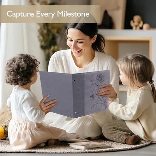 Miaikoe 8x10 Photo Album 100 Vertical Photos | Grey Leather Cover Bookshelf Album thumbnail 5