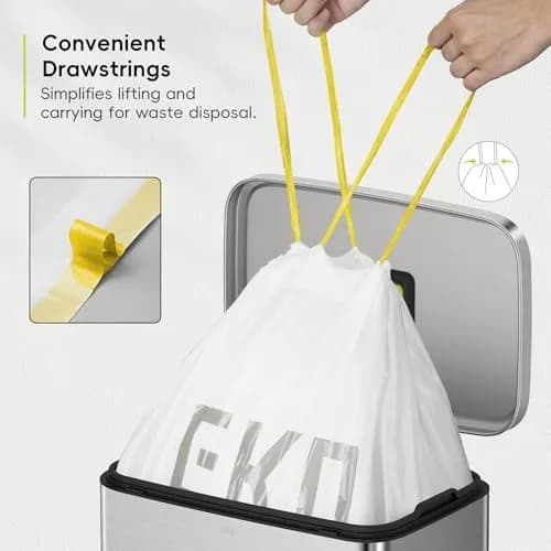EKO 13 Gallon / 40-60 Liter Drawstring Trash Bags, 60 Count | Leak-Resistant Extra-Strong Garbage Bags thumbnail 5