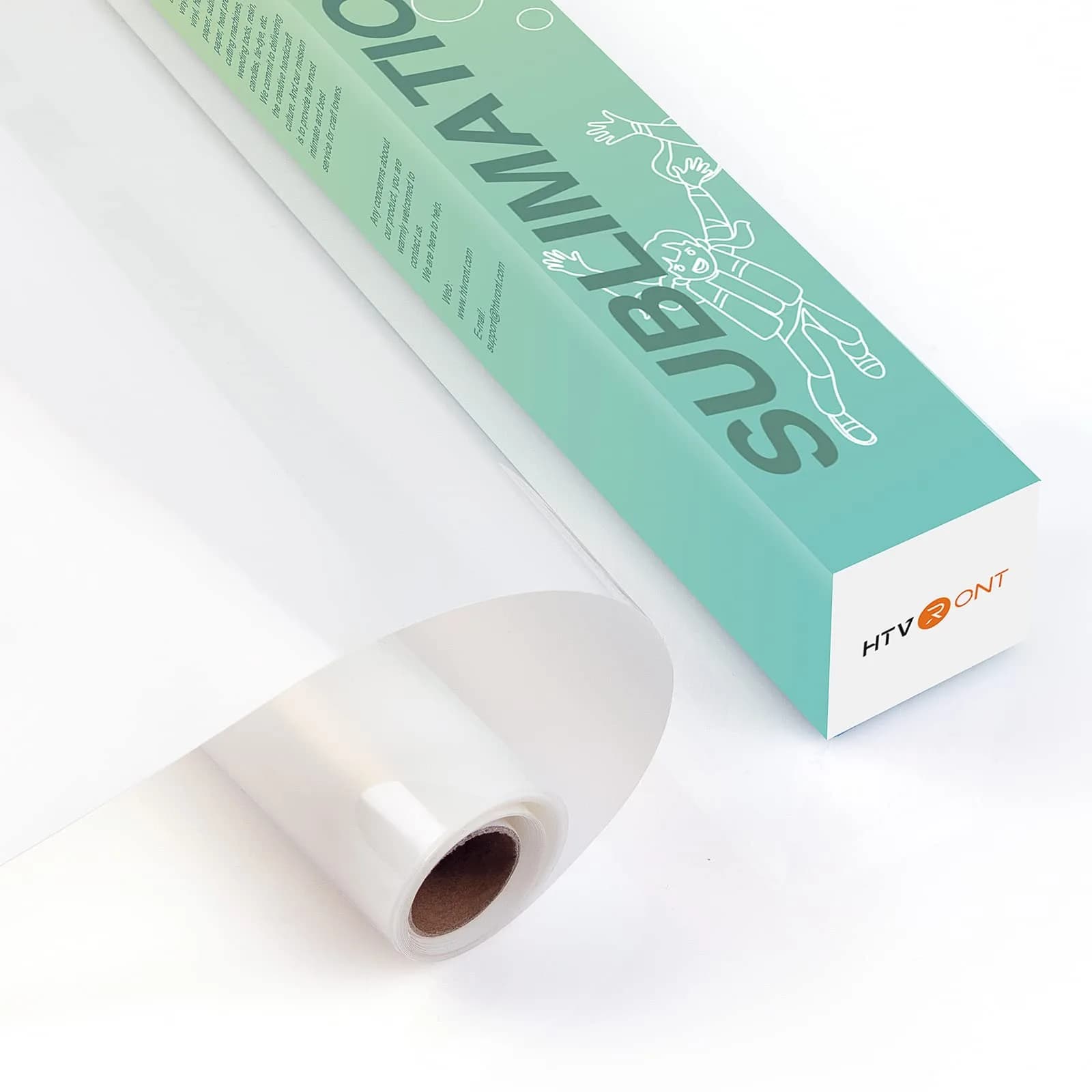 HTVRONT Clear Sublimation HTV for Light Fabric - Matte, 12" x 10 ft | Bright, Vivid Colors on Cotton — Matte