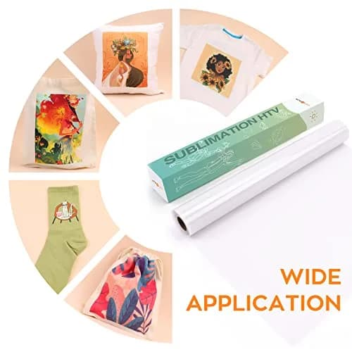 HTVRONT Clear Sublimation HTV for Light Fabric - Matte, 12" x 10 ft | Bright, Vivid Colors on Cotton thumbnail 5