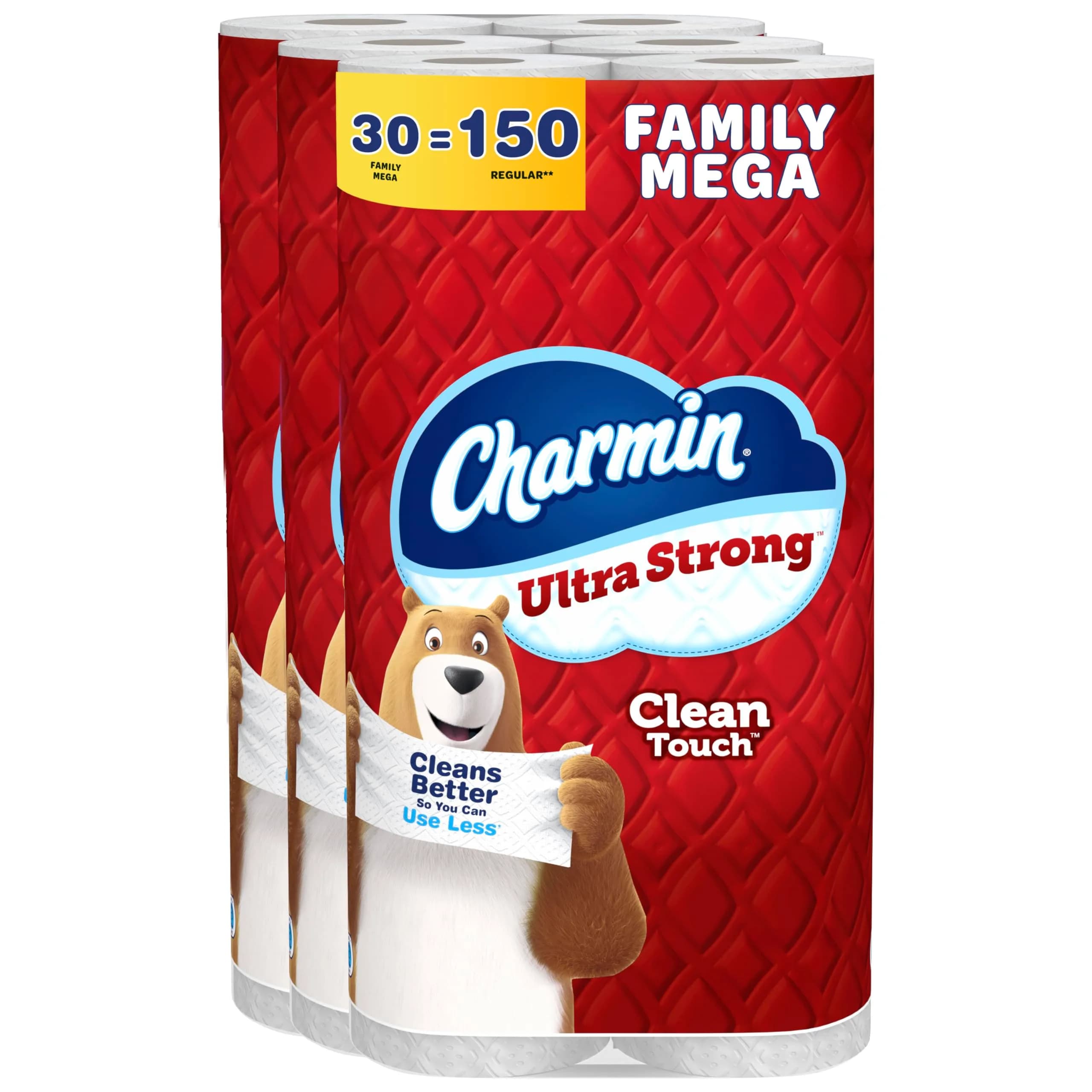 Charmin Ultra Strong Clean Touch Toilet Paper 24 Family Mega Rolls (6600 Sheets) | 4X Stronger When Wet — Family Mega