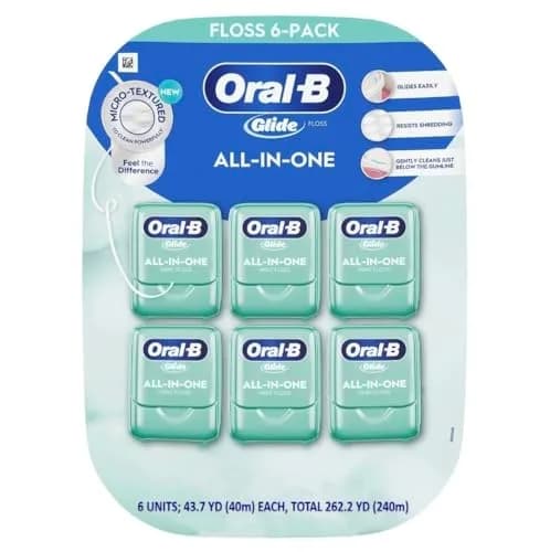 Oral-B Glide All-In-One Dental Floss Mint 866 ft (264 m) | Dermatologist Tested thumbnail 1