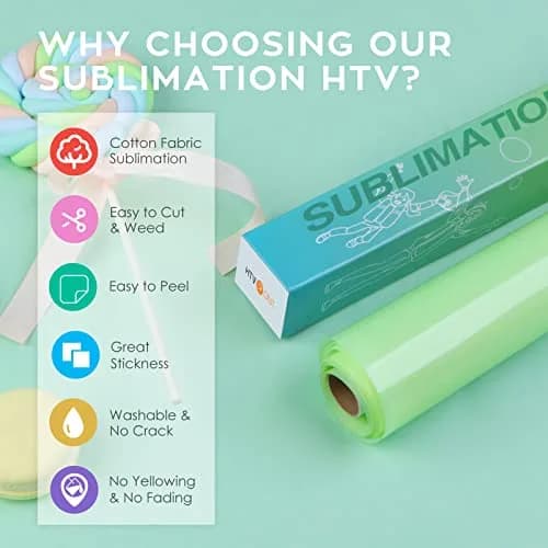 HTVRONT Clear Sublimation HTV Glossy - 12" x 5FT | Vivid Colors for Light Cotton thumbnail 2