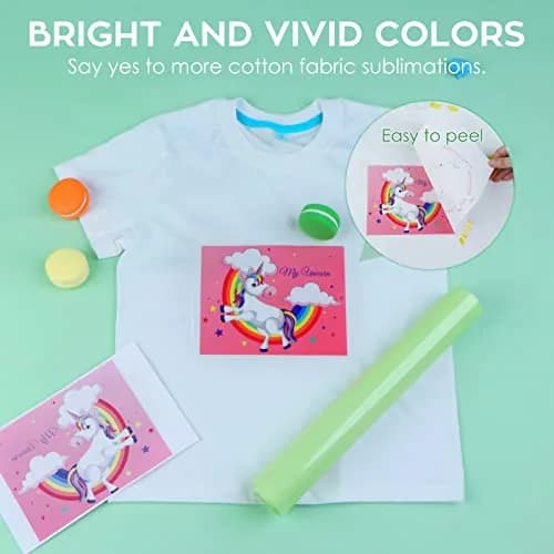 HTVRONT Clear Sublimation HTV Glossy - 12" x 5FT | Vivid Colors for Light Cotton thumbnail 3