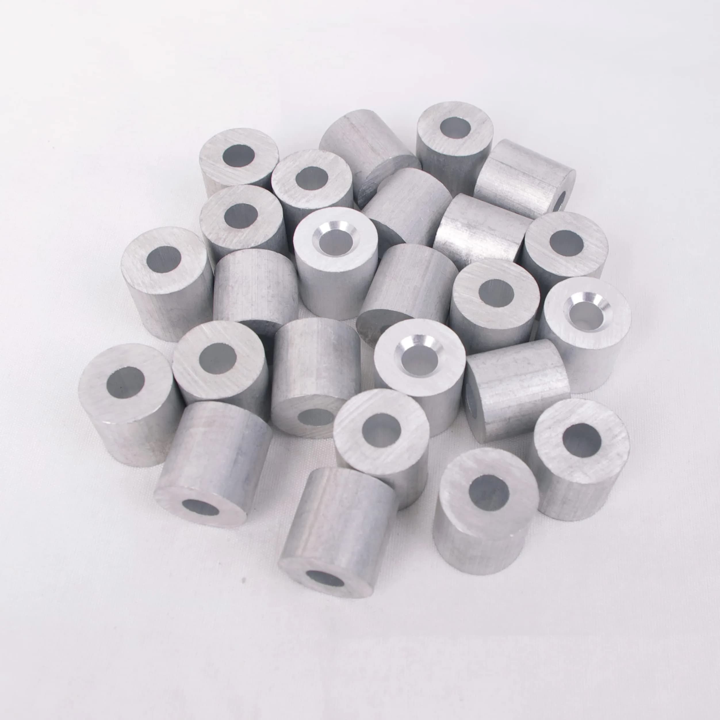 HIGOOD Wire Rope Stop Sleeve 5/16" Aluminum Alloy | Heavy-Duty Aluminum Crimp Sleeve for Wire Rope (PK 25) - main product image