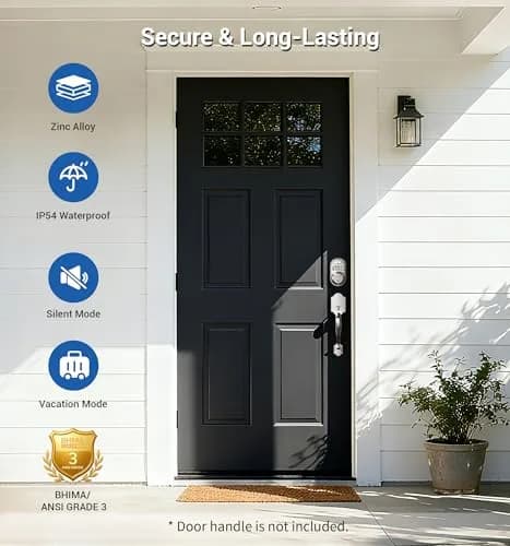 Veise Deadbolt Keypad Lock Satin Nickel | Keyless Entry, Auto Lock & Weatherproof thumbnail 9