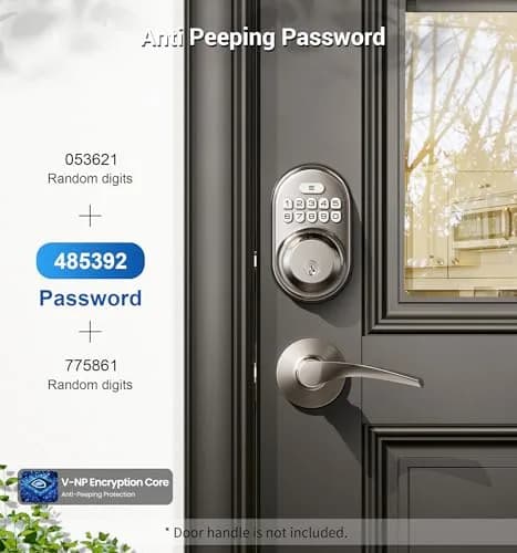 Veise Deadbolt Keypad Lock Satin Nickel | Keyless Entry, Auto Lock & Weatherproof thumbnail 3