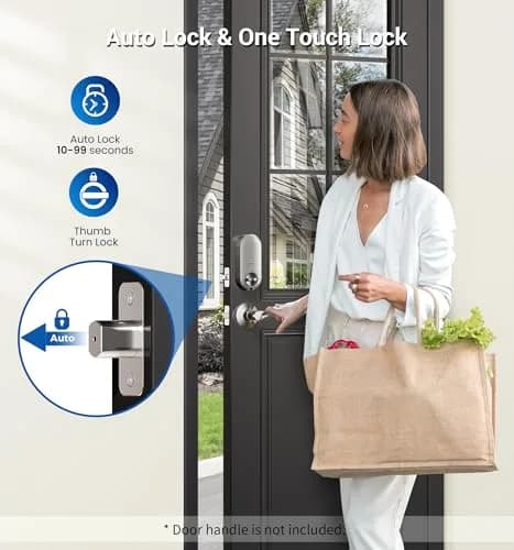 Veise Deadbolt Keypad Lock Satin Nickel | Keyless Entry, Auto Lock & Weatherproof thumbnail 4