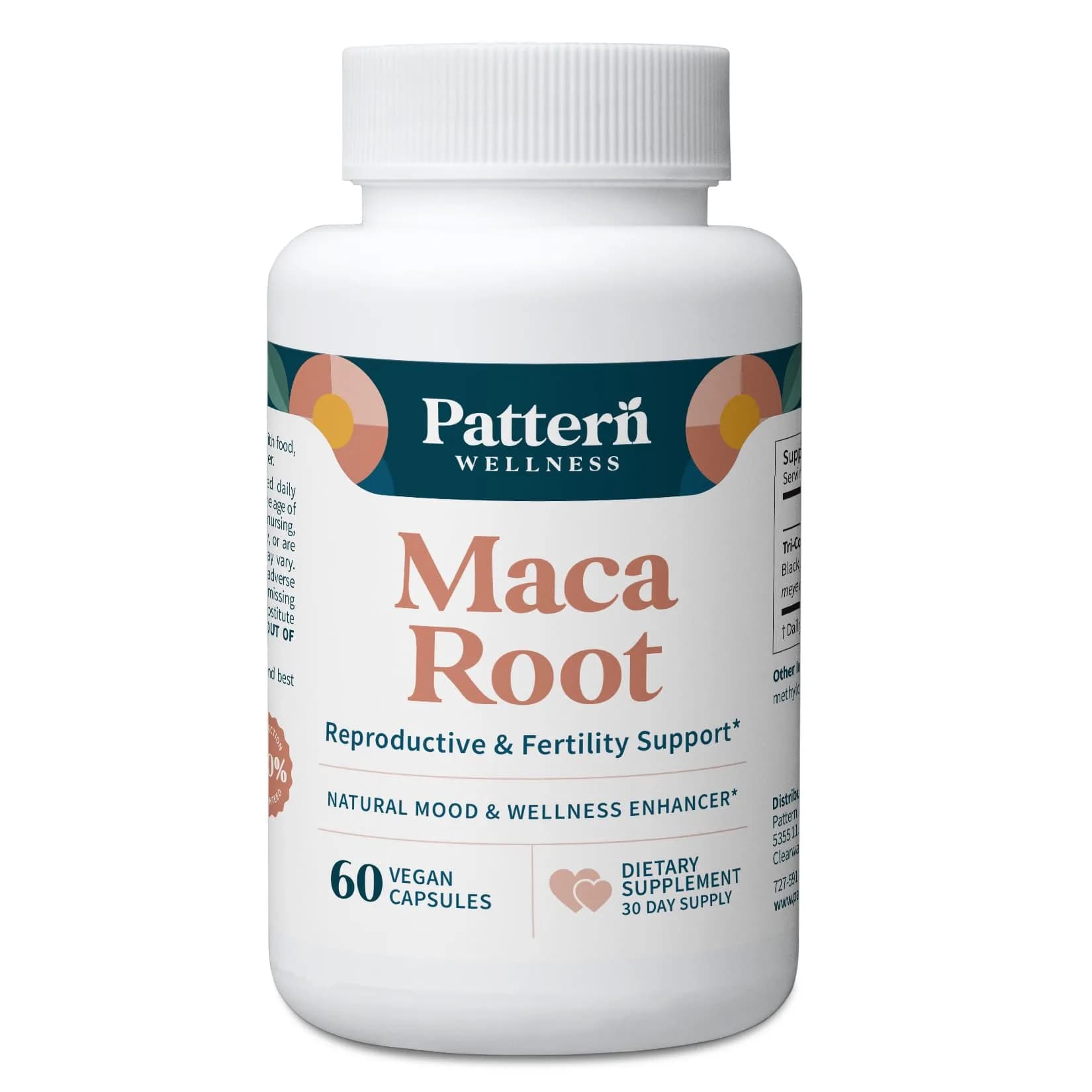 Pattern Wellness Maca Root Supplement – 60 Vegan, Non-GMO Capsules | Supports Energy & Balance - main product image
