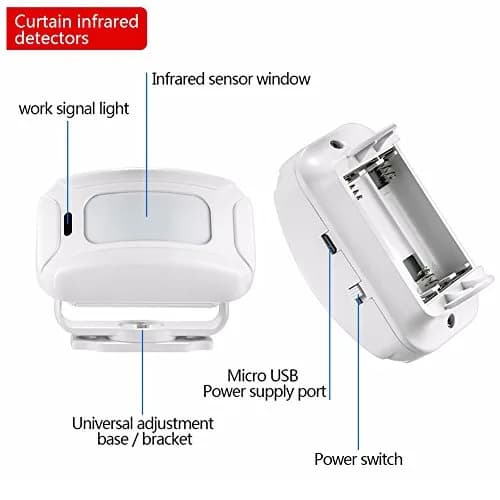 HENDUN Motion Sensor Door Bell Chime 1 Receiver & 2 Transmitters | Welcome Guests, Deter Thieves, Monitor Patients thumbnail 9