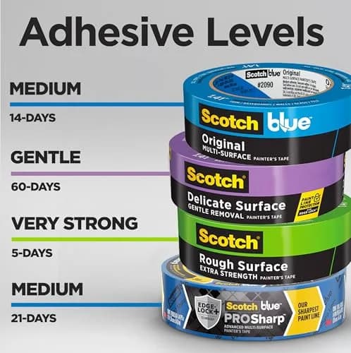 ScotchBlue Original Multi-Surface Painter's Tape 24mm (0.94") x 60 Yds, 8 Rolls | Clean Release for Walls, Trim, Glass thumbnail 6