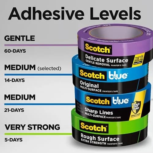 ScotchBlue Original Painter's Tape 24mm x 54.8m (0.94 in x 60 yd) 4 Rolls | Multi-Surface Clean Removal Tape thumbnail 6